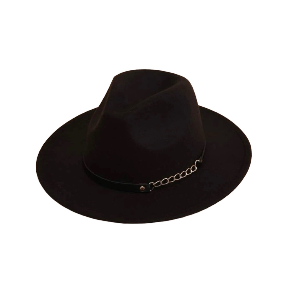 Chain Decorated Fedora Hat